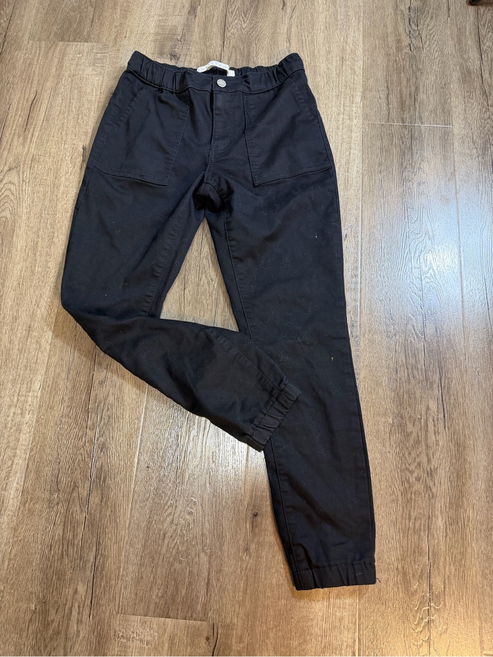 Men's Black Jogger Pants - Casual Elastic Waist & Cuffed Ankles